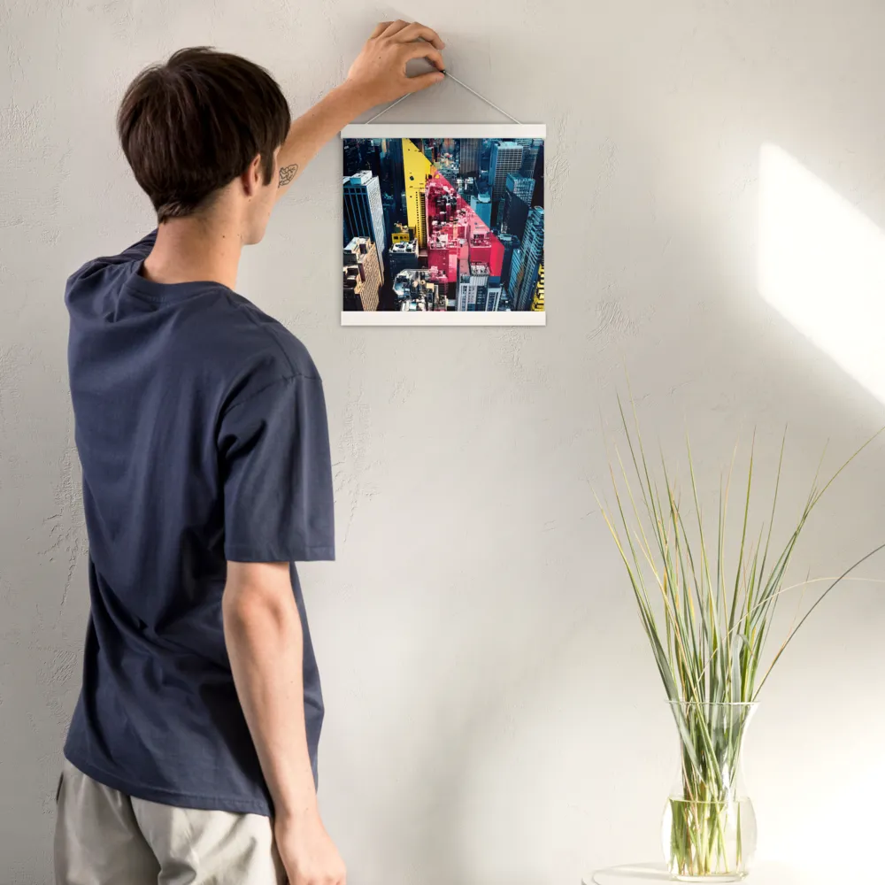 Dynamic Urban Symphony | Poster With White Wood Hanger | 12″×12″