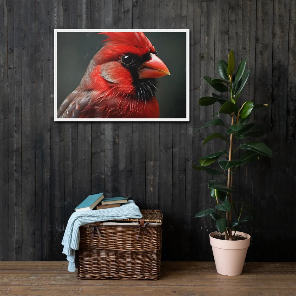 The Bold Cardinal | Canvas with White Frame | 24″×36″