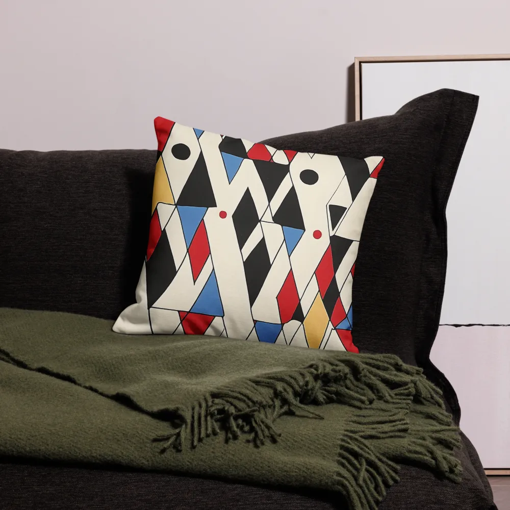 Dynamic Geometric Symphony | Pillow Case | 18″×18″