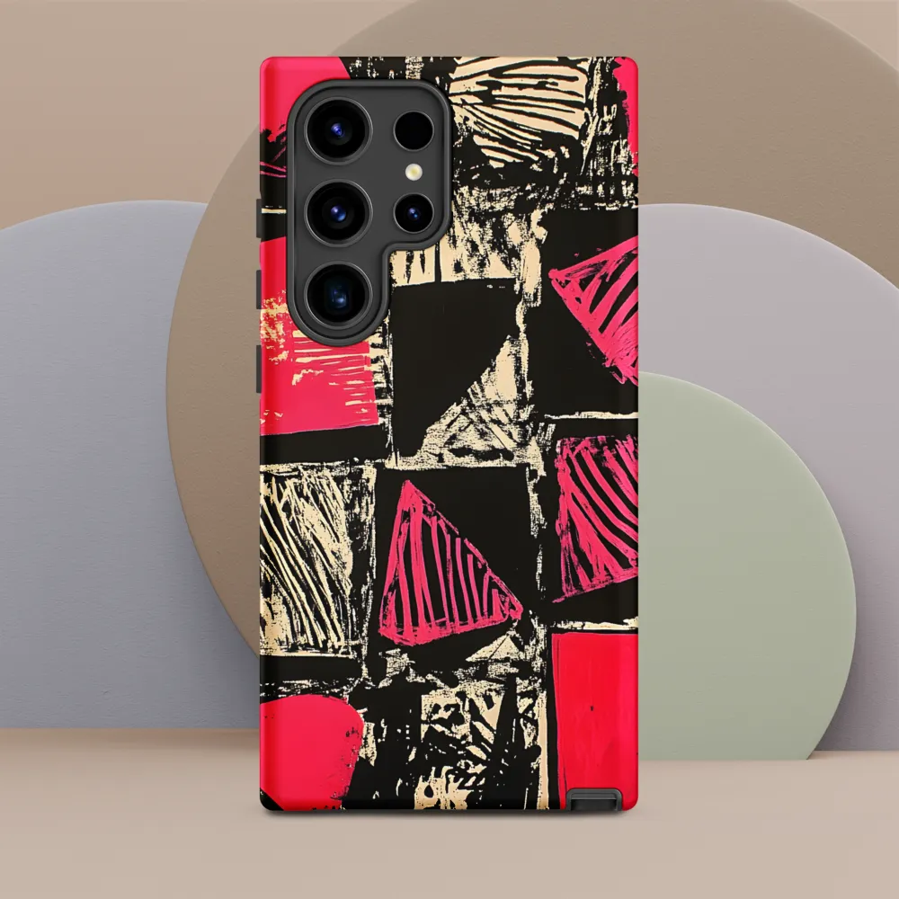 Geometric Symphony in Pink and Black