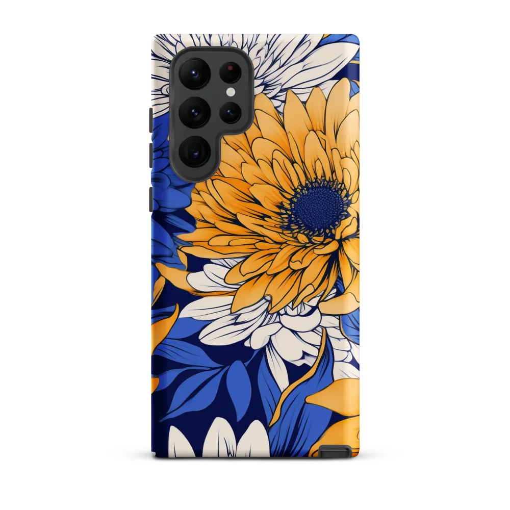 Floral Harmony in Blue and Yellow