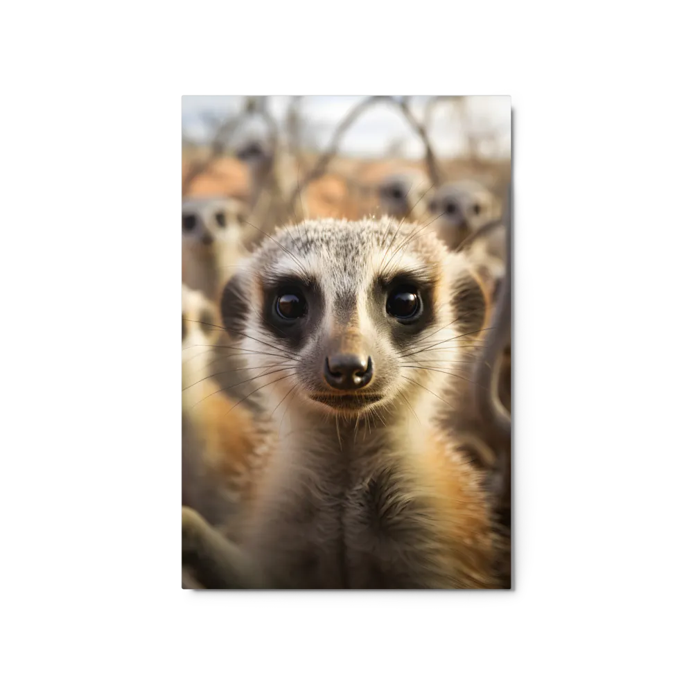 Curious Meerkats in Community | Metal Print | 20″×30″