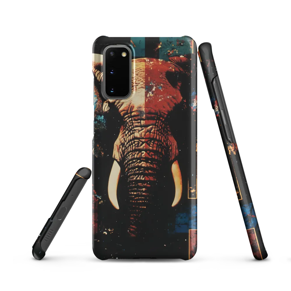 Split Portrait: Elephant in Red and Teal
