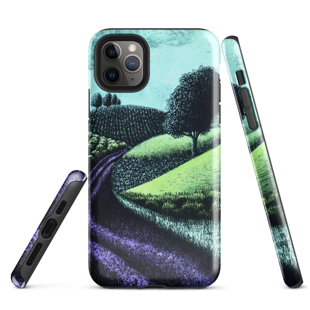 Winding Serenity: A Modern Landscape | Phone Case |  11 Pro Max | Tough Case | Glossy