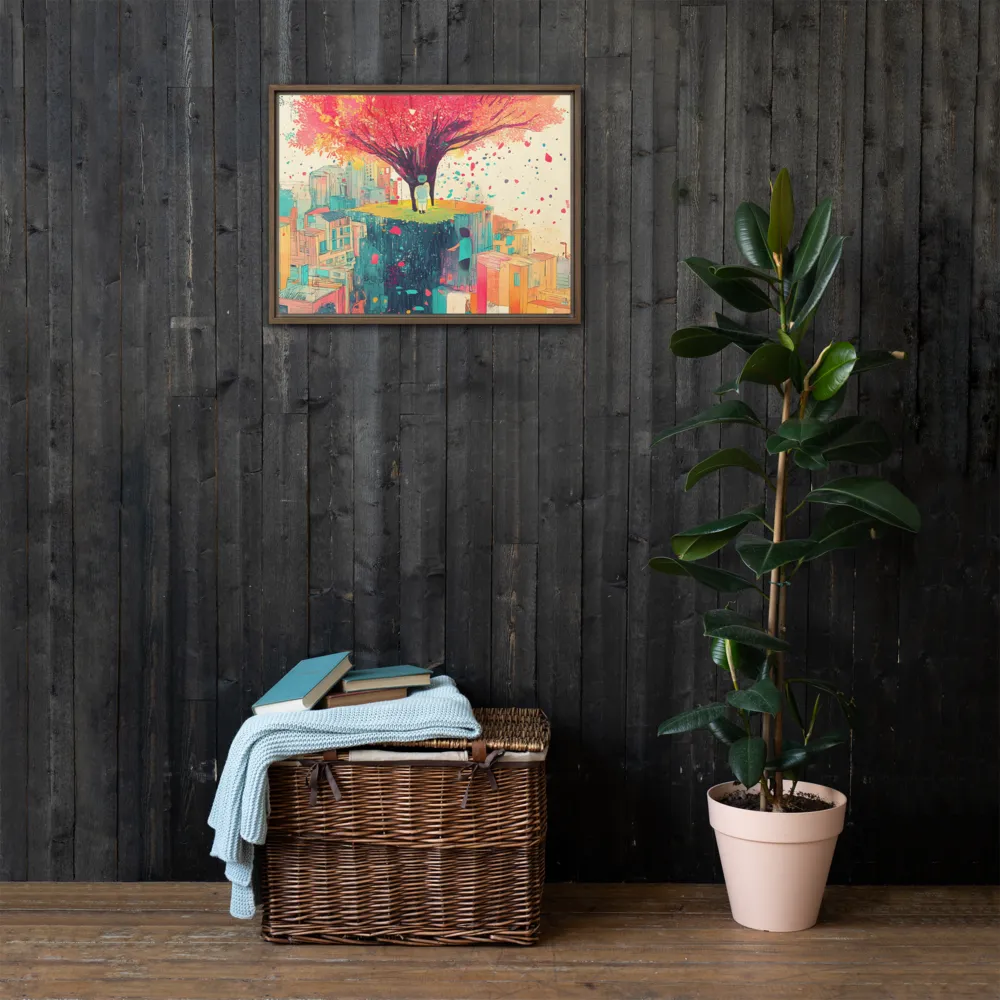 Whispers of Urban Dreams | Canvas with Brown Frame | 18″×24″