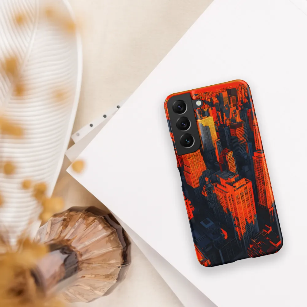 Urban Dawn: A Digital Ode to Skyscrapers | Phone Case |  S22 | Snap Case | Matte