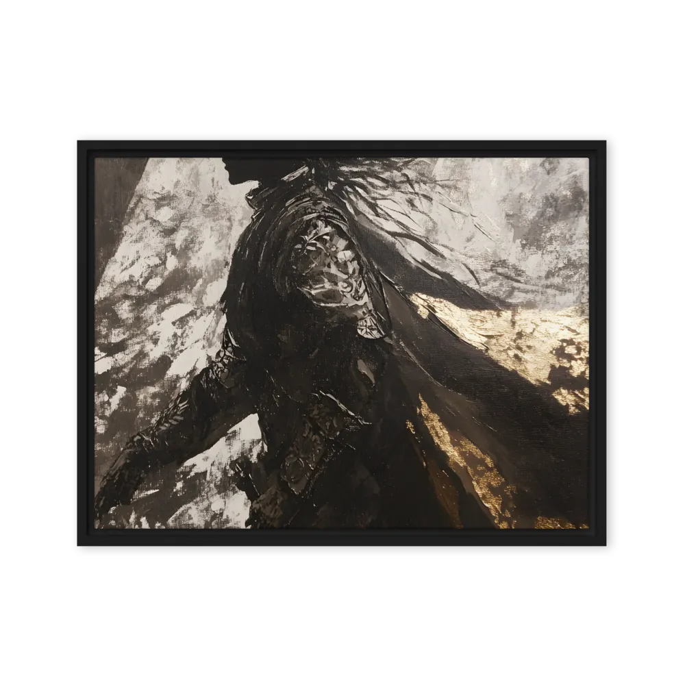 The Silhouette of Valor | Canvas with Black Frame | 18″×24″