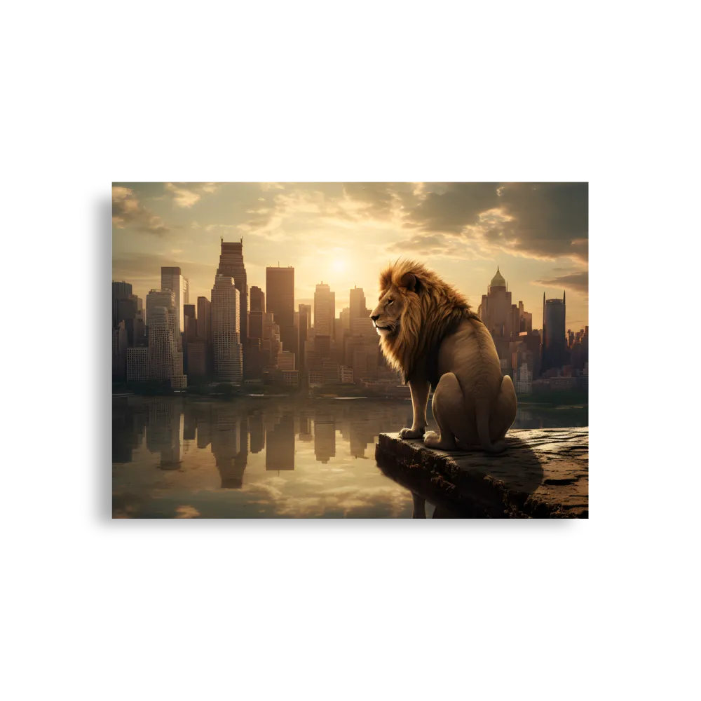 The Lion's Gaze Over the Urban Symphony | Poster | A1 (23.3″×33.1″)