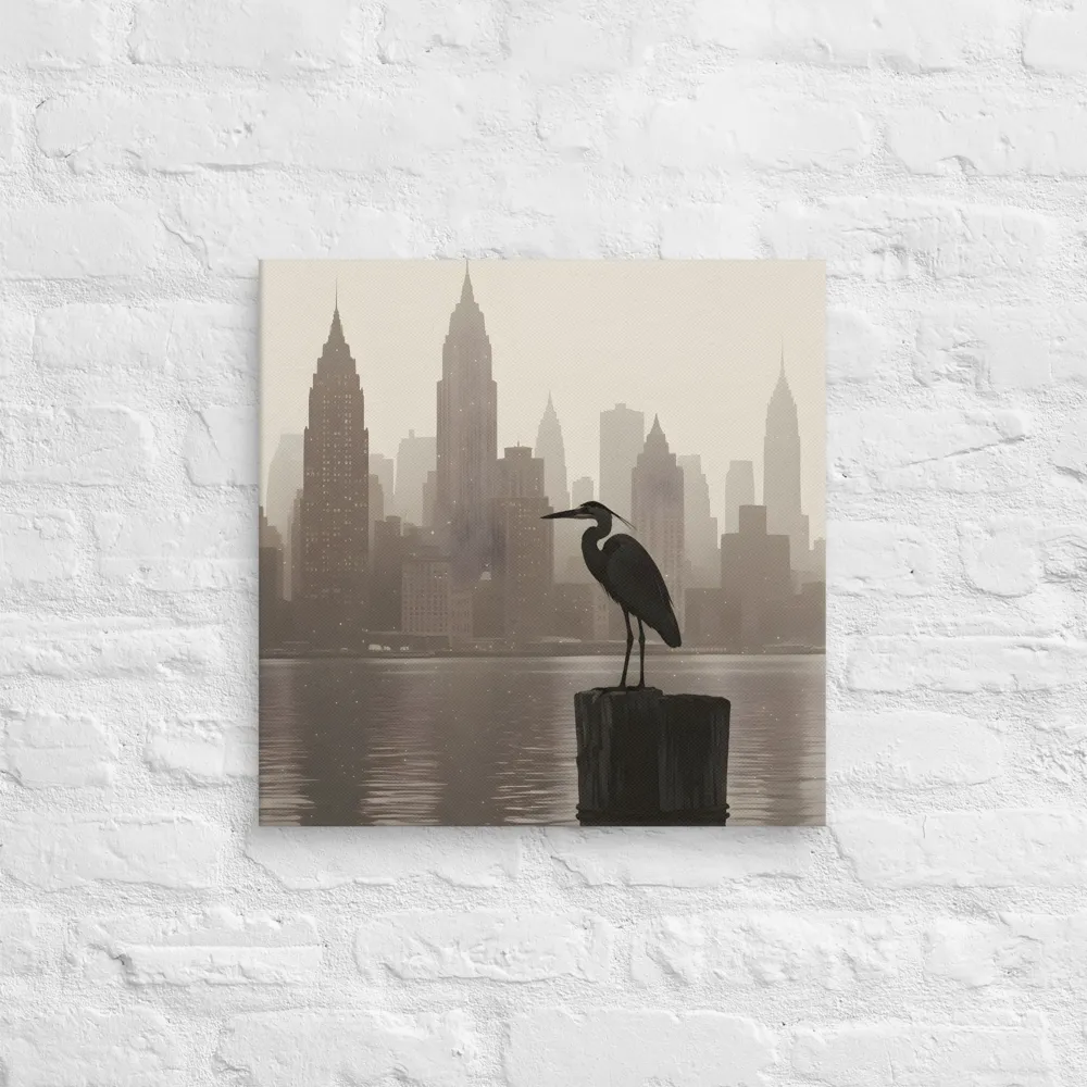 Harbor Heron 
 Canvas | 18″x 18″