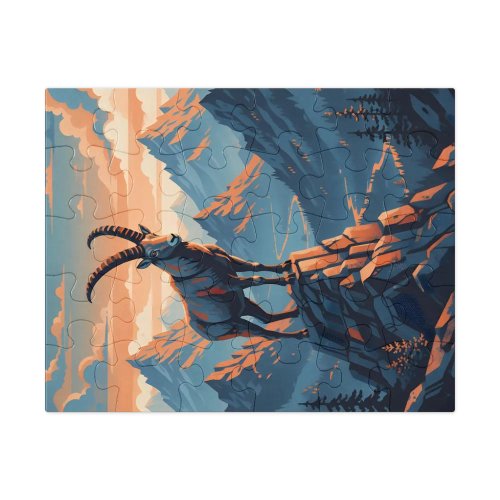 Alpine Ibex 
 Jigsaw Puzzle in Tin Box