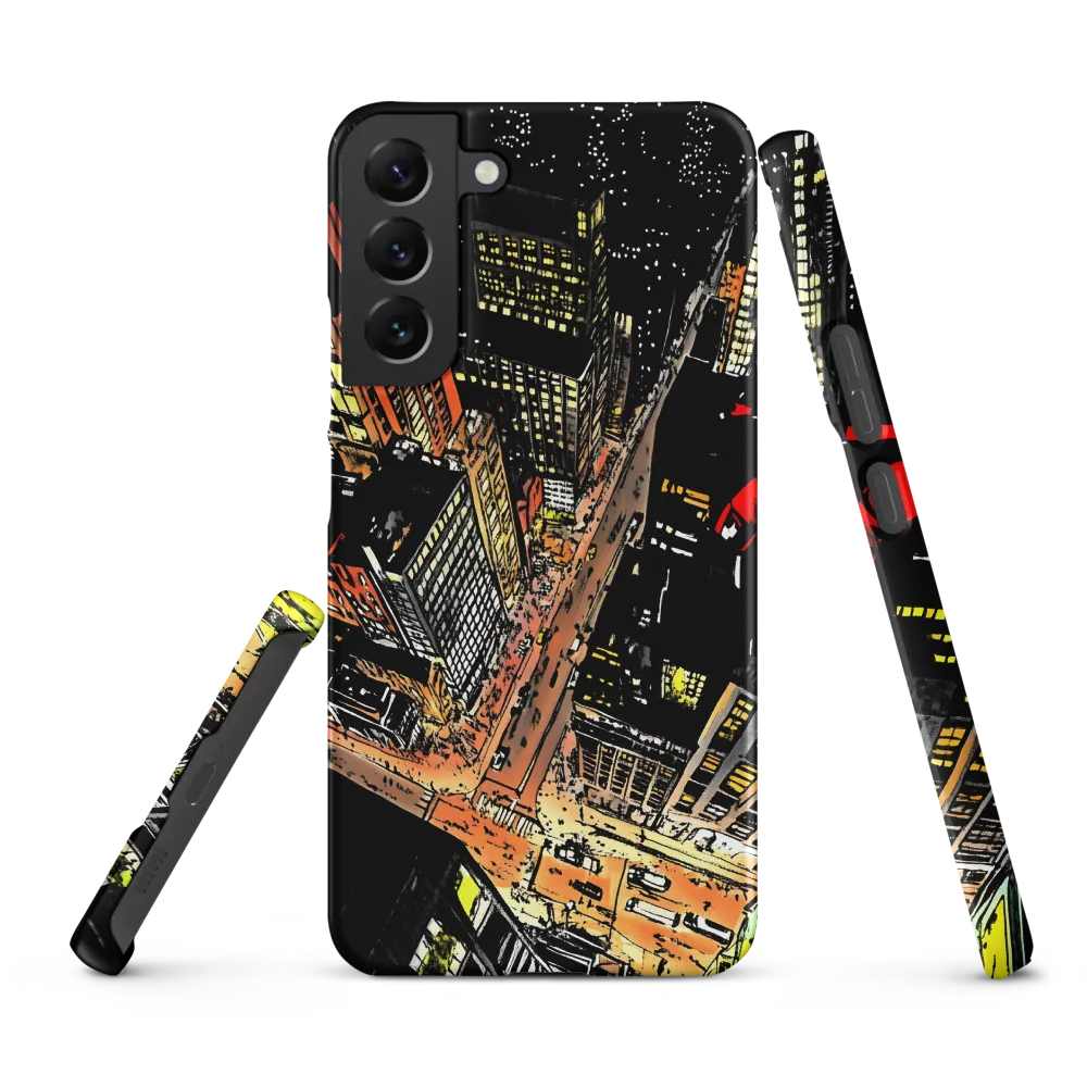 Urban Nightscape: A Bird's-eye View | Phone Case |  S22 Plus | Snap Case | Matte