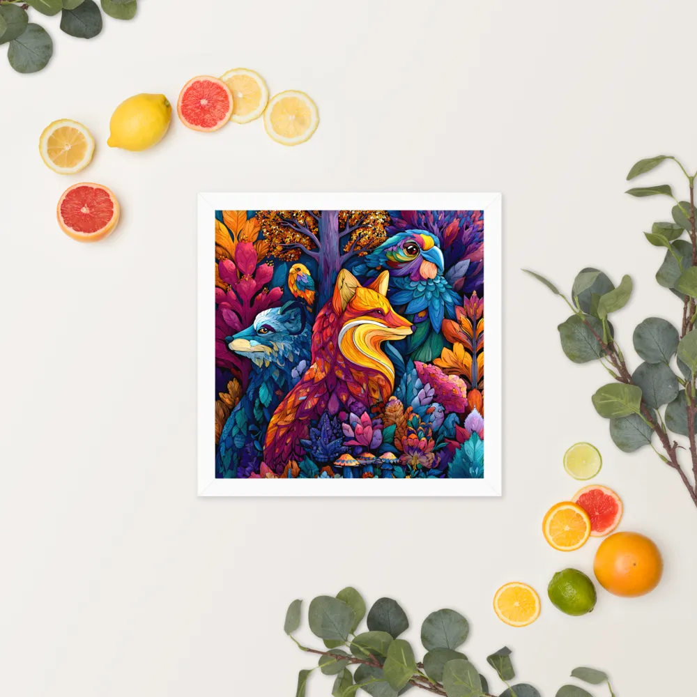 Chromatic Forest Trio 
 Poster with White Frame | 14″x 14″