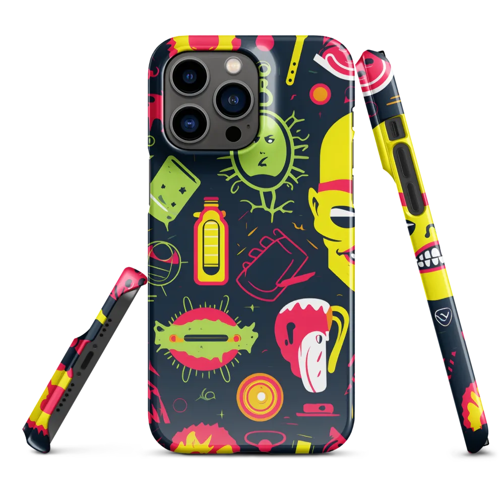 Neon Revelry: A Quirky Exploration of Modern Pop Art | Phone Case |  14 Pro Max | Snap Case | Glossy