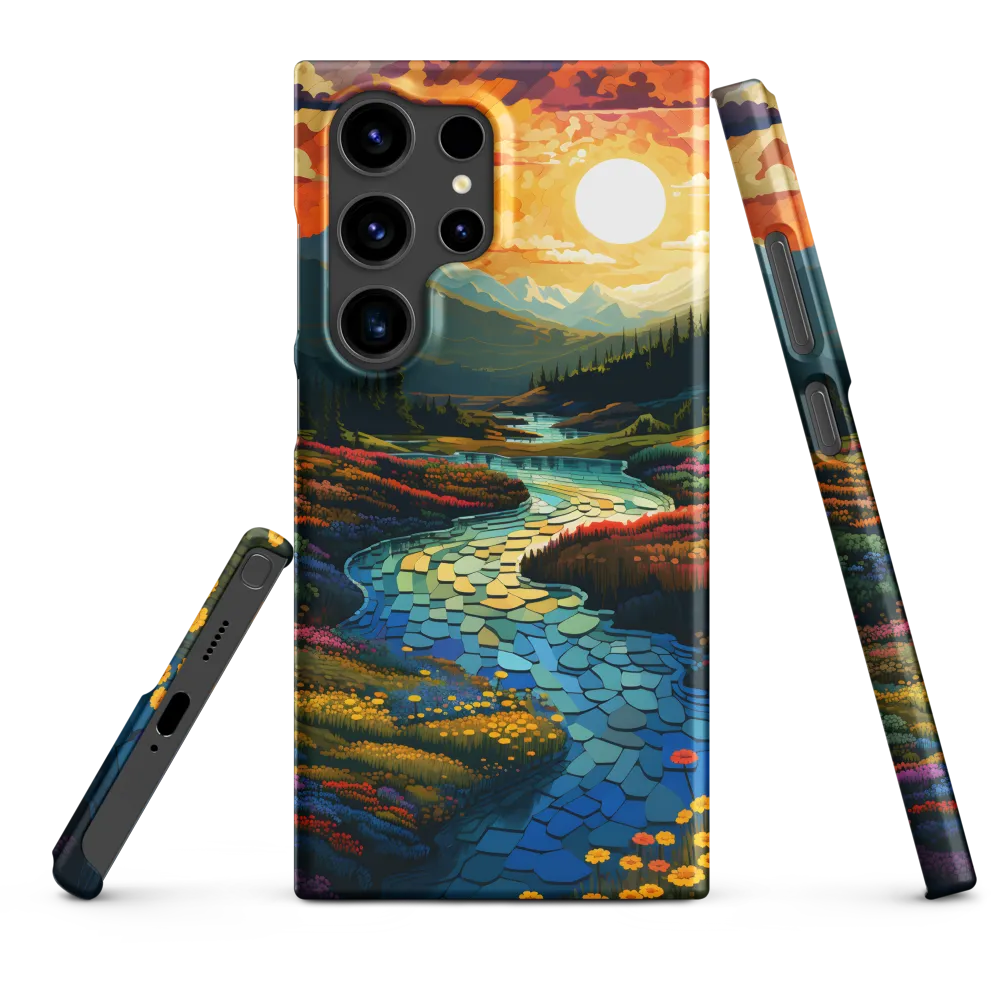 Serenity in Sunset: A Winding River's Embrace | Phone Case |  S24 Ultra | Snap Case | Matte