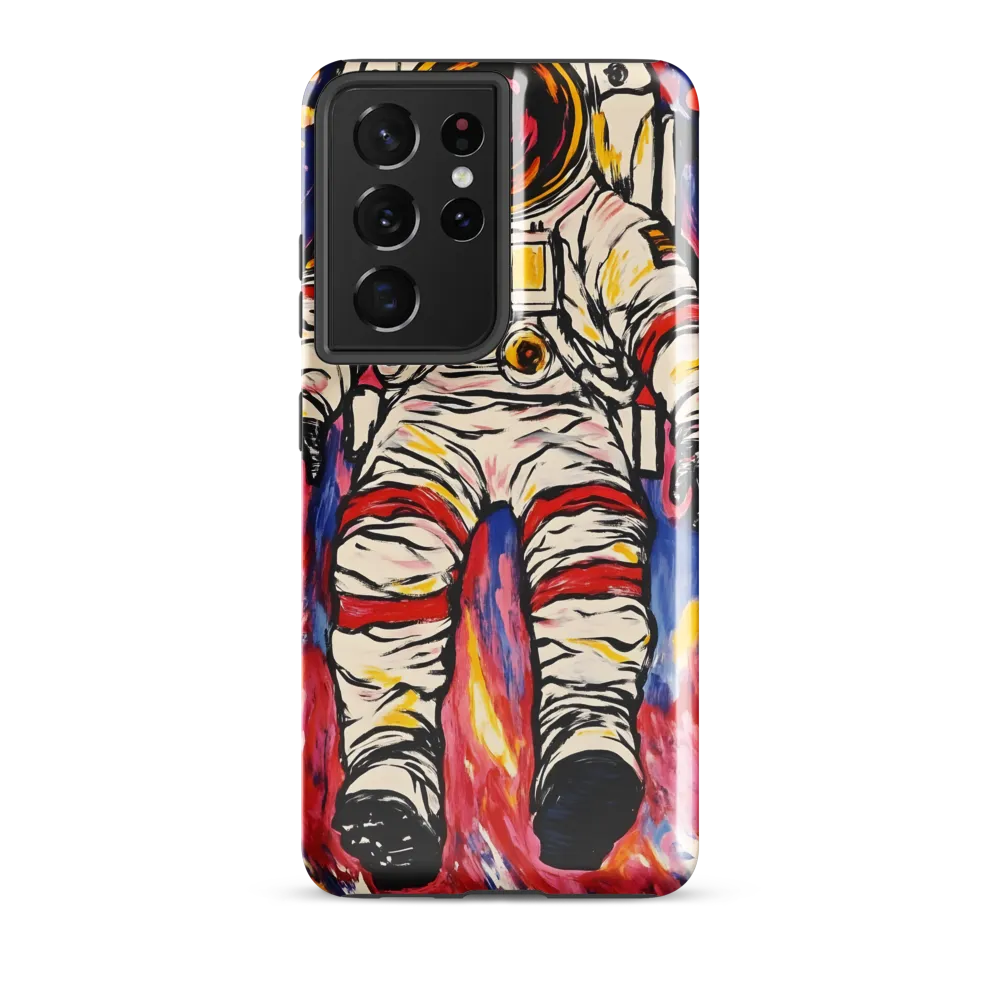 Magenta Drift: Floating Astronaut