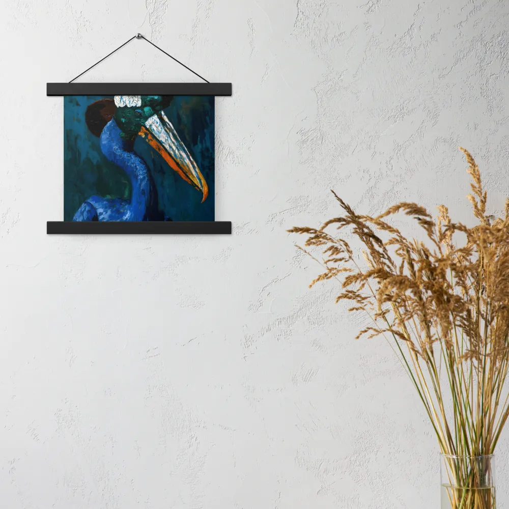 Majestic Absurdity: The Hat-Wearing Bird | Poster With Black Wood Hanger | 10″×10″