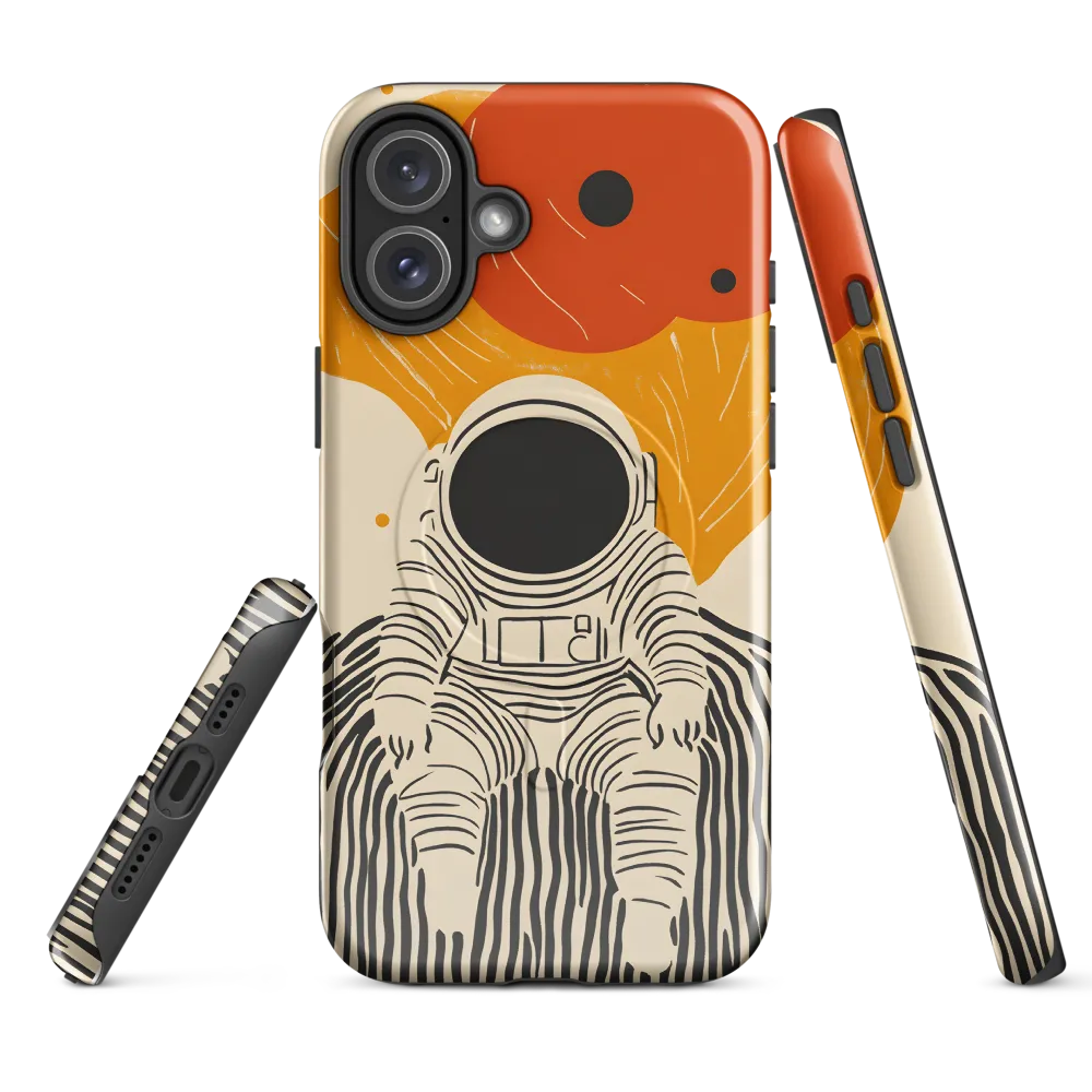 Astronaut in Cosmic Thoughts | Phone Case |  16 Plus | MagSafe® Tough Case | Glossy