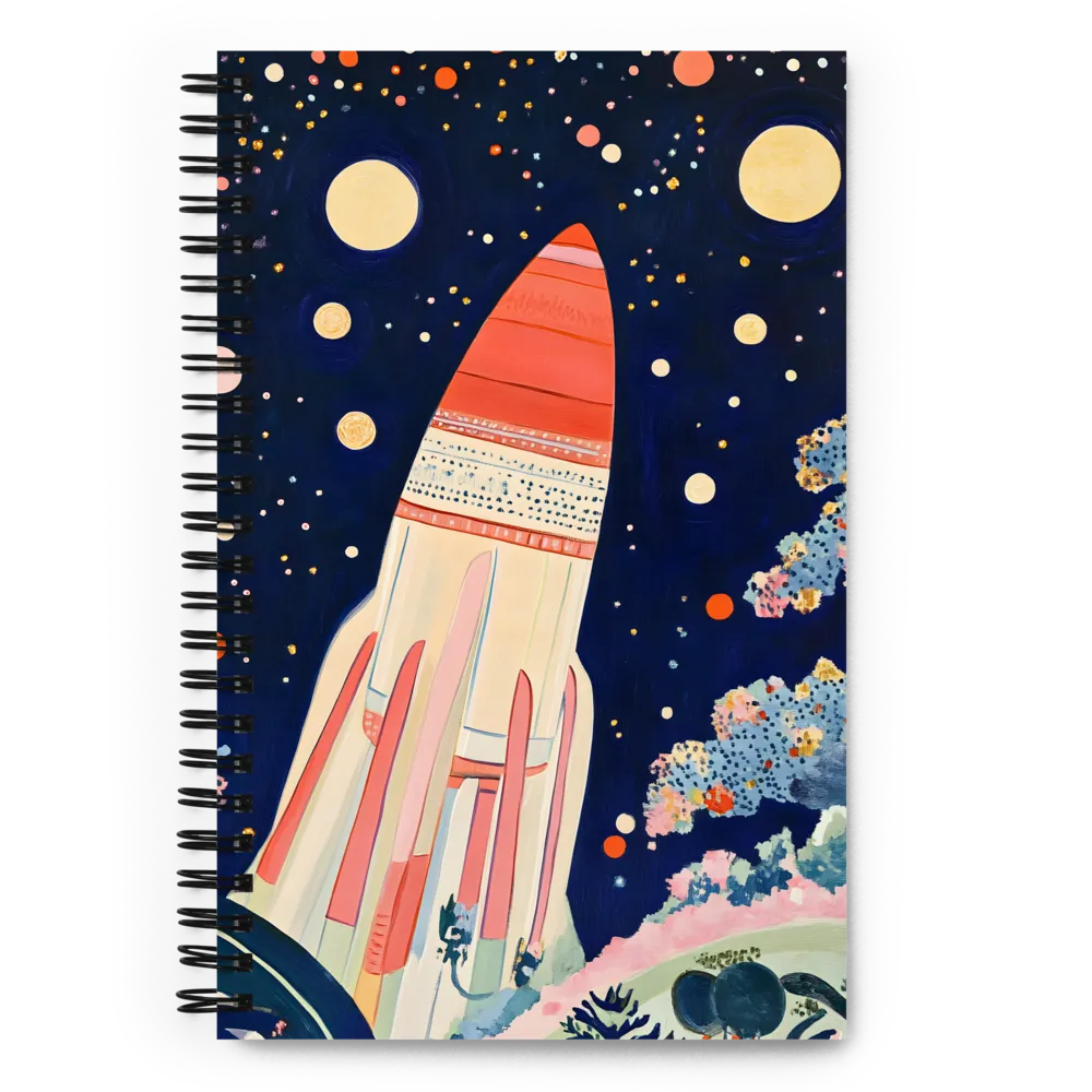 Cosmic Dreams: The Rocket's Journey | Spiral Notebook