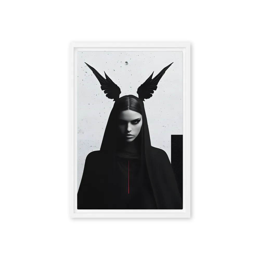 Whispers of Darkness | Canvas with White Frame | 12″×18″