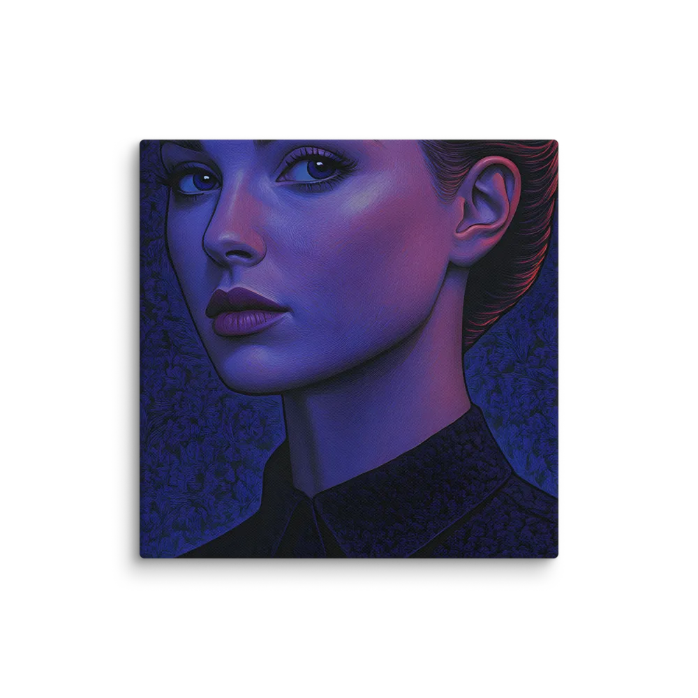Ethereal Portrait in Blue and Red | Canvas | 12″×12″