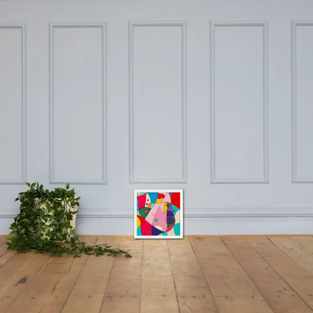 Playful Geometry in Color | Poster with White Frame | 12″×12″
