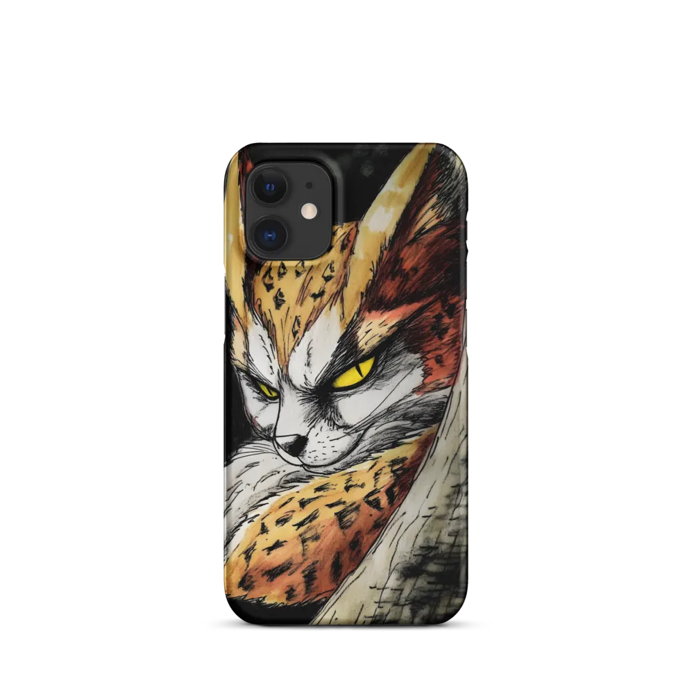 Fierce Gaze of the Wild Cat | Phone Case |  12 Mini | Snap Case | Matte