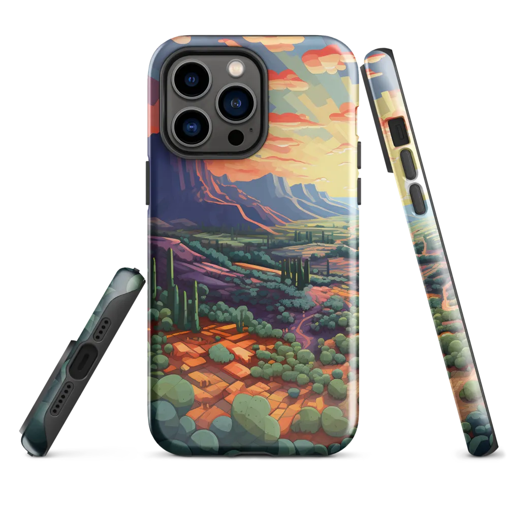 Desert Serenity at Dusk | Phone Case |  14 Pro Max | Tough Case | Glossy