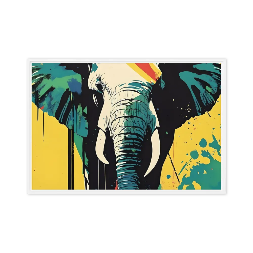 Elegance of the Wild: A Colorful Harmony | Canvas with White Frame | 24″×36″
