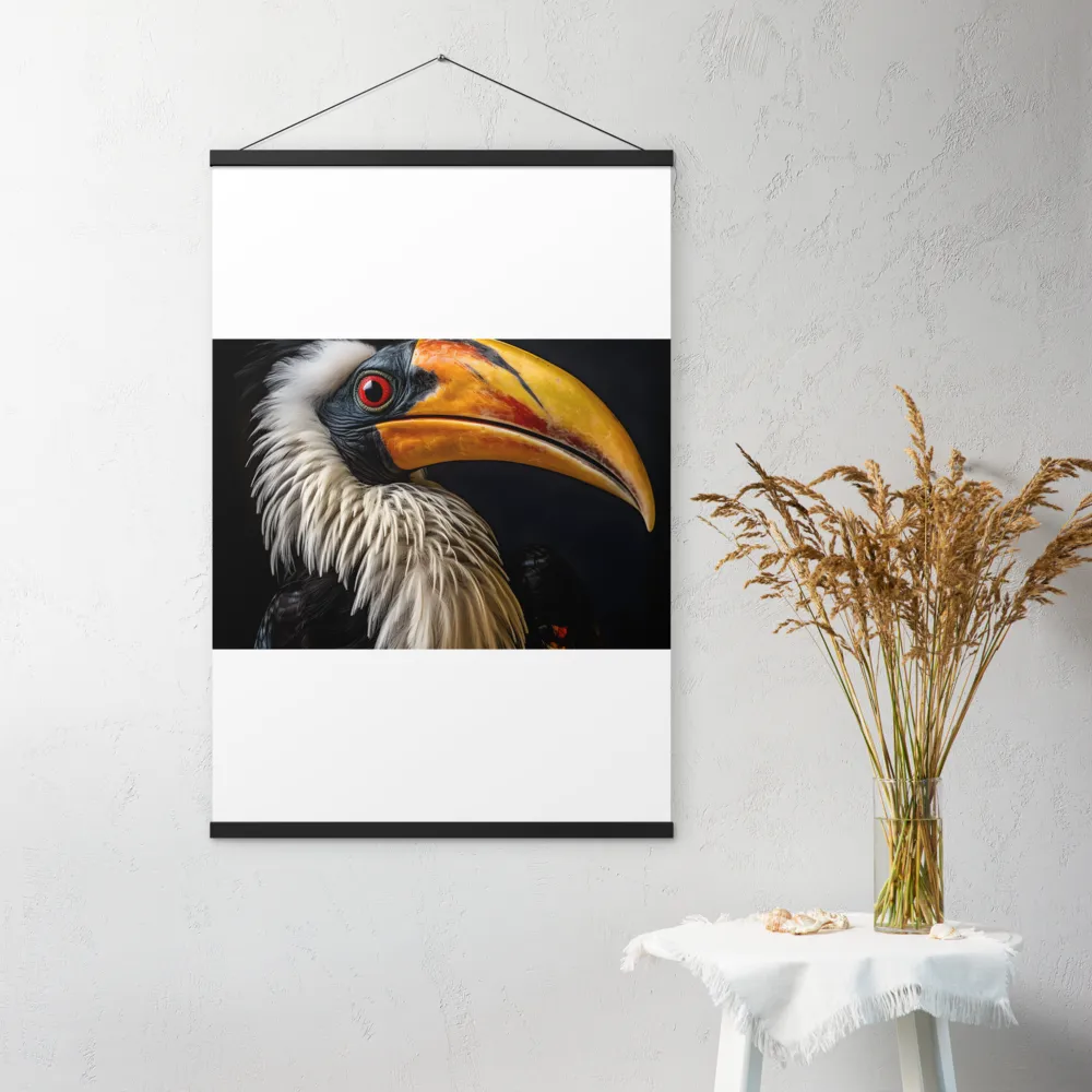 Majestic Hornbill Portrait | Poster With Black Wood Hanger | 24″×36″