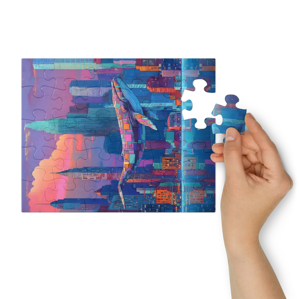 Neon City Whale 
 Jigsaw Puzzle in Tin Box