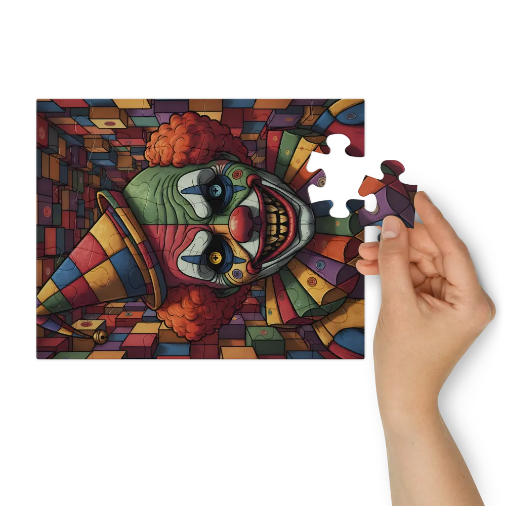 Grinning Nightmare Clown 
 Jigsaw Puzzle in Tin Box