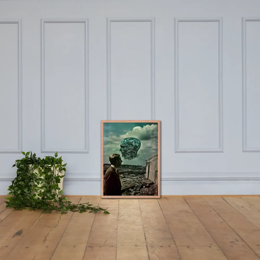 Ethereal Reflections: Identity in a Fragmented World | Poster with Red oak Frame | 18″×24″
