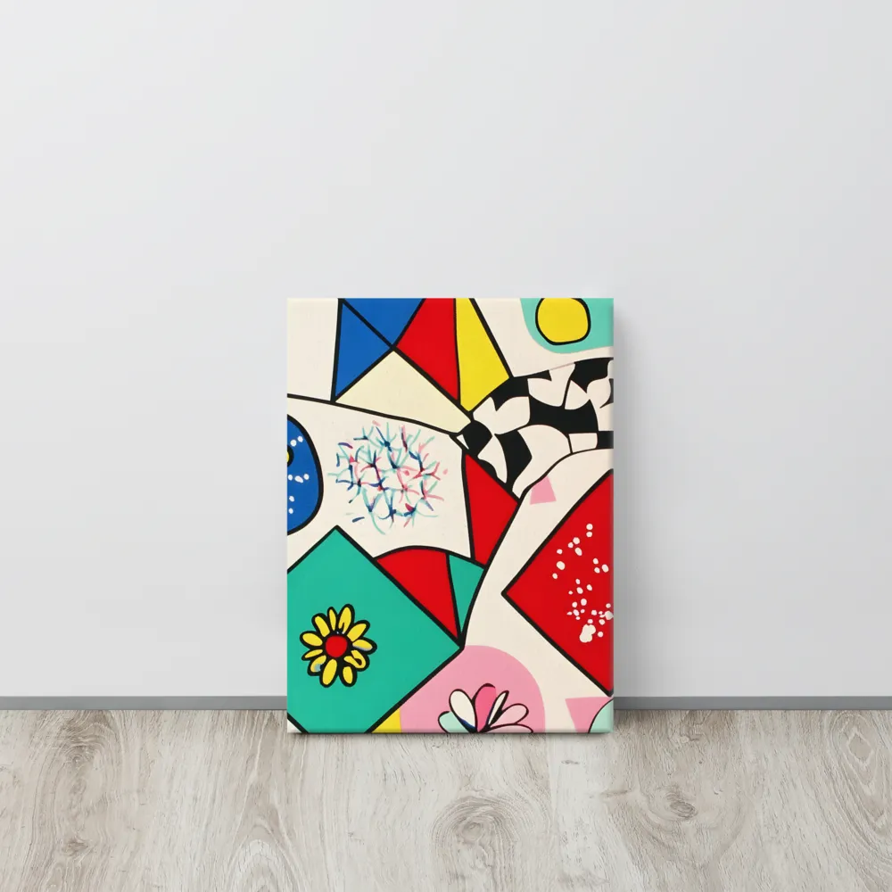 Joyful Geometry: A Playful Dance of Shapes and Colors | Canvas | 12″×16″