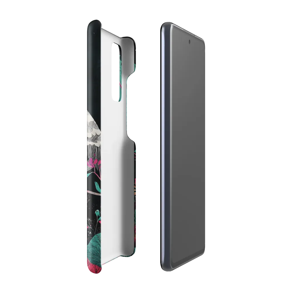 Ethereal Presence: Heron in a Floral Dreamscape | Phone Case |  S20 FE | Snap Case | Glossy