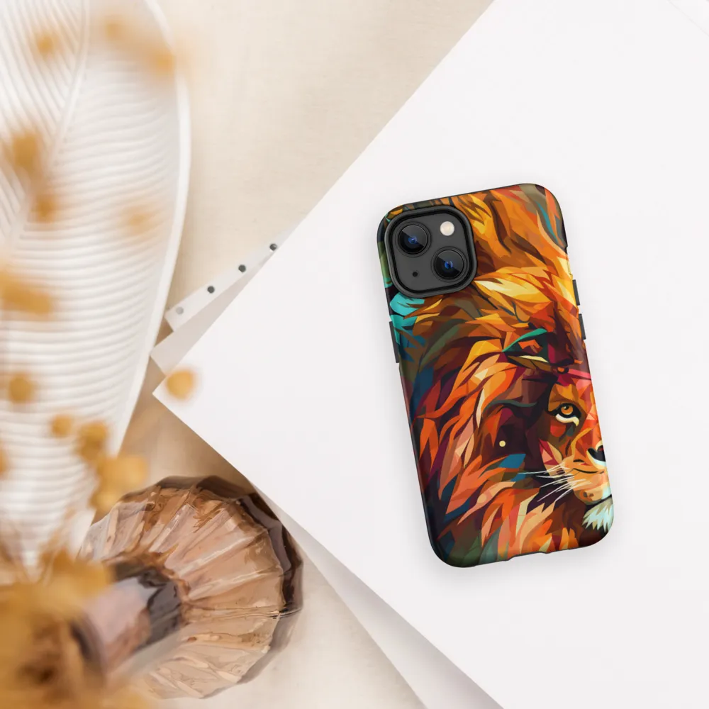 Majestic Gaze: The Polygonal Lion