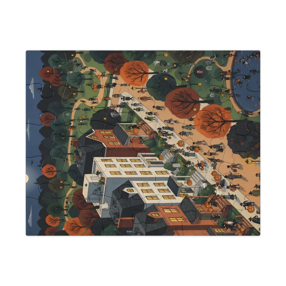 Halloween Night Stroll 
 Jigsaw Puzzle in Tin Box