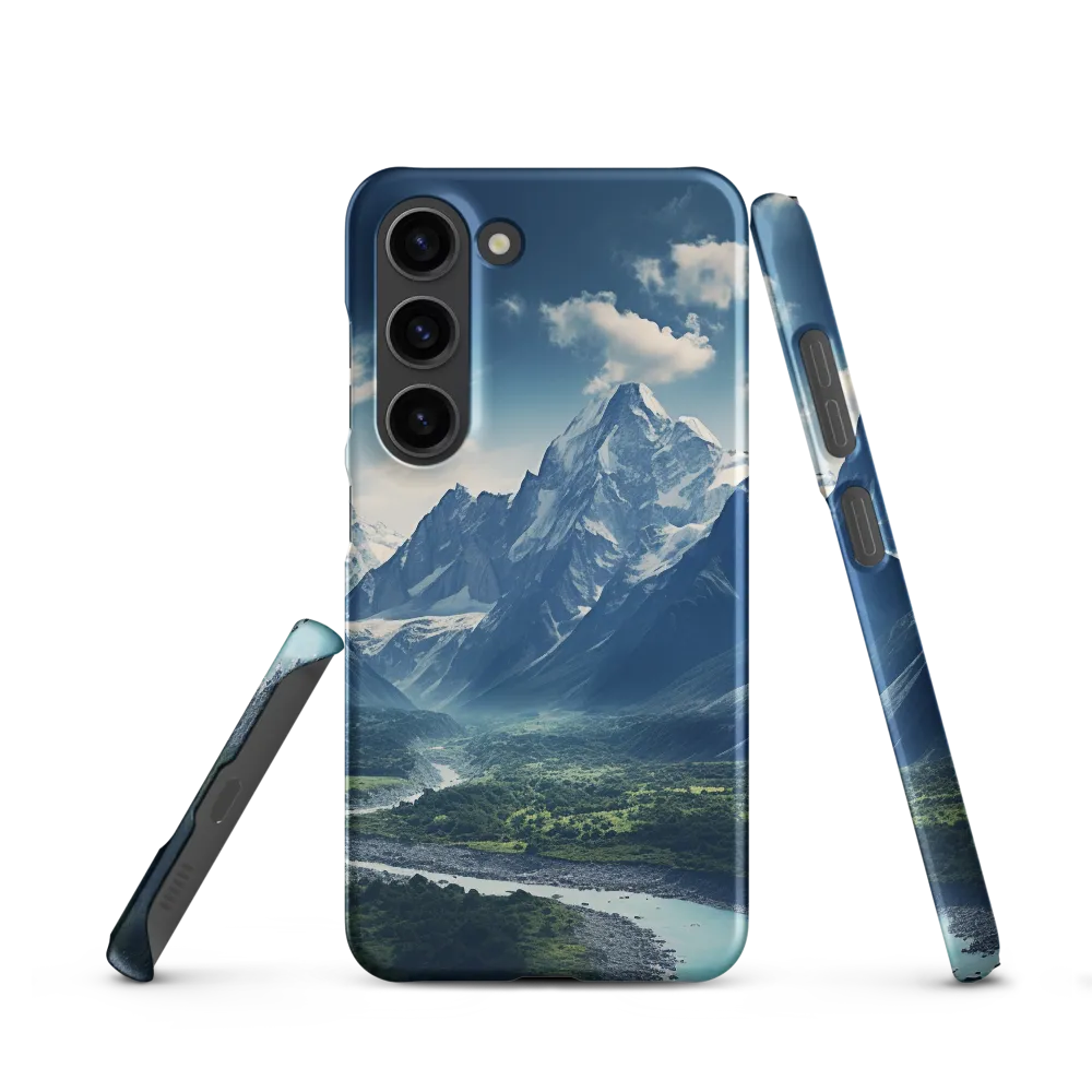 Majestic Serenity: A Landscape of Mountains and Rivers | Phone Case |  S23 | Snap Case | Matte