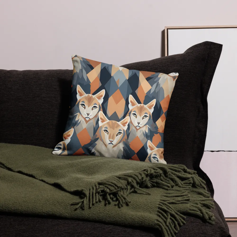 Elegance in Geometry: The Foxes | Pillow | 18″×18″