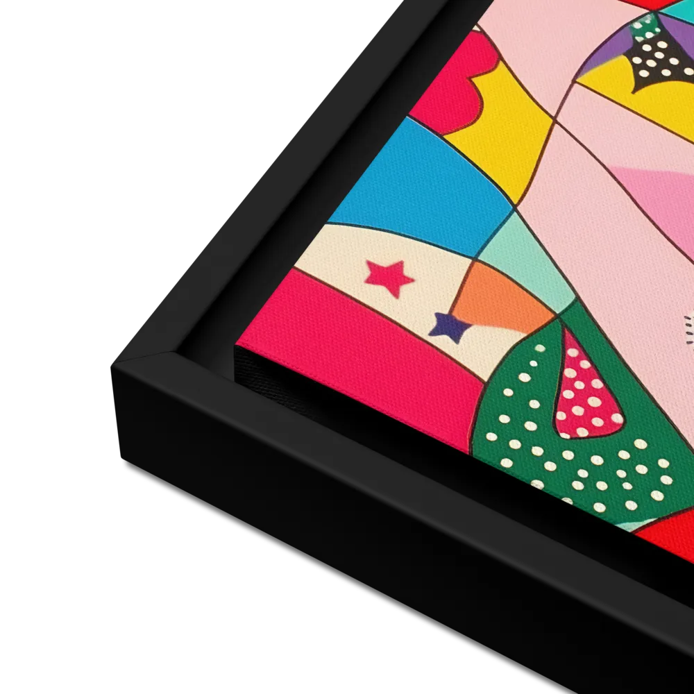 Playful Geometry in Color | Canvas with Black Frame | 12″×12″