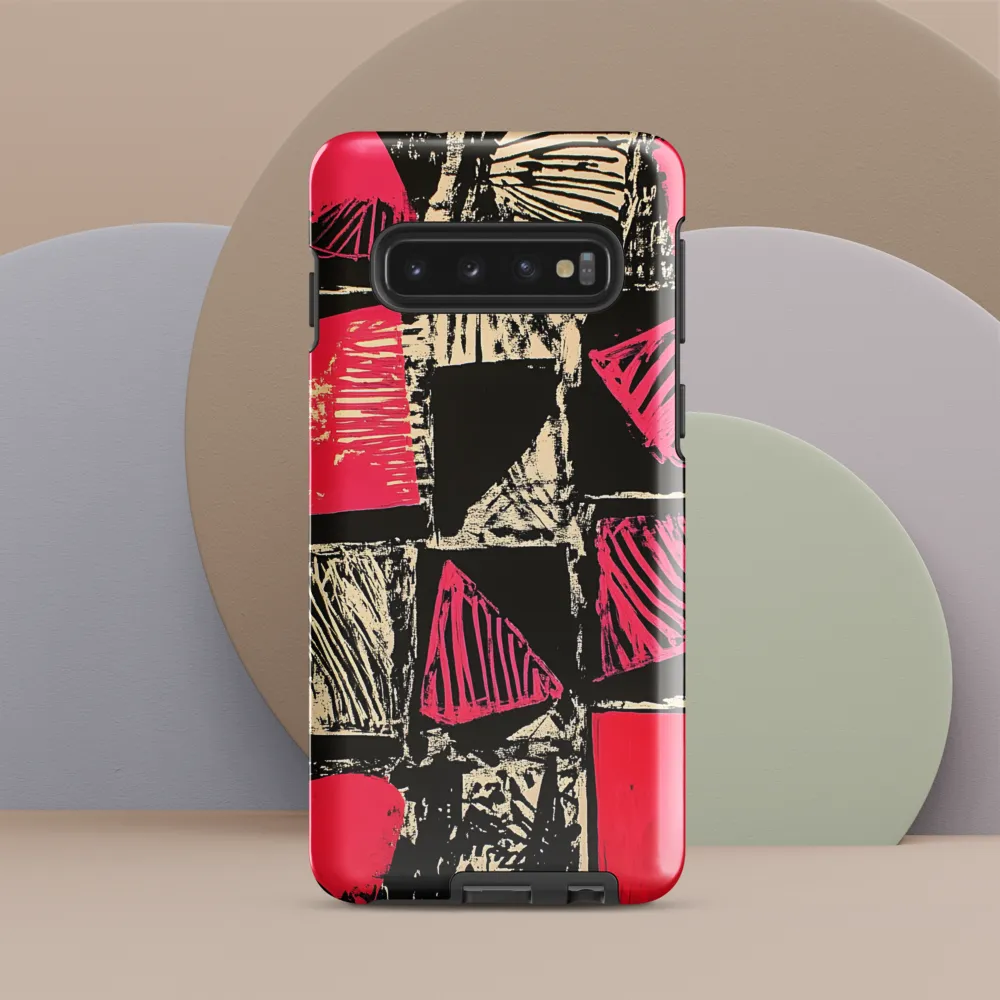 Geometric Symphony in Pink and Black