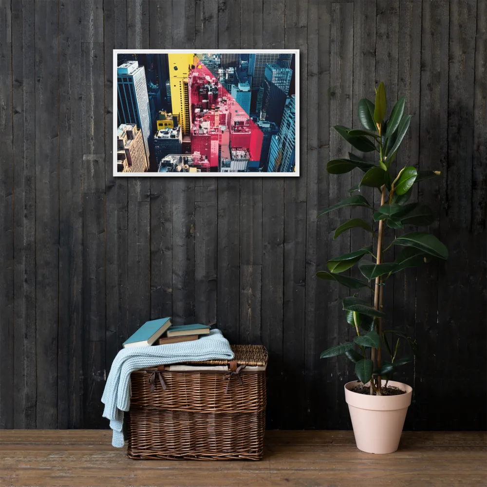 Dynamic Urban Symphony | Canvas with White Frame | 20″×30″