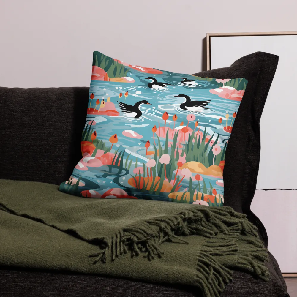 Serenity in Aquatic Harmony | Pillow Case | 22″×22″