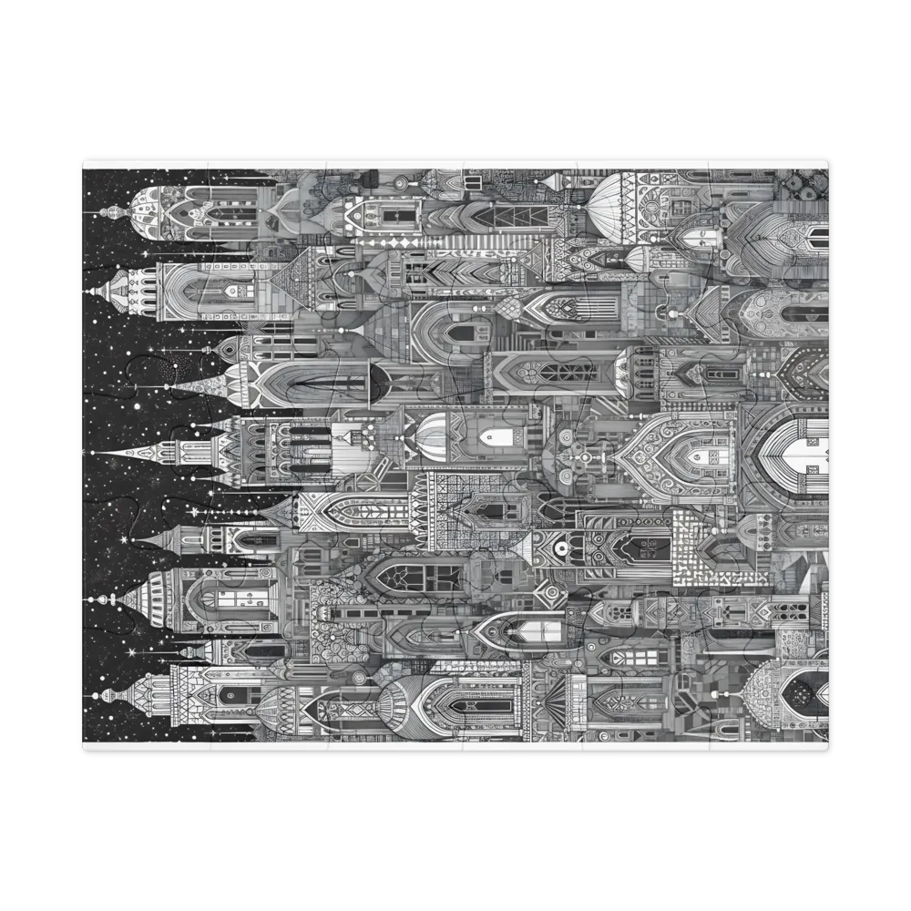 Starlit Ink City 
 Jigsaw Puzzle in Tin Box