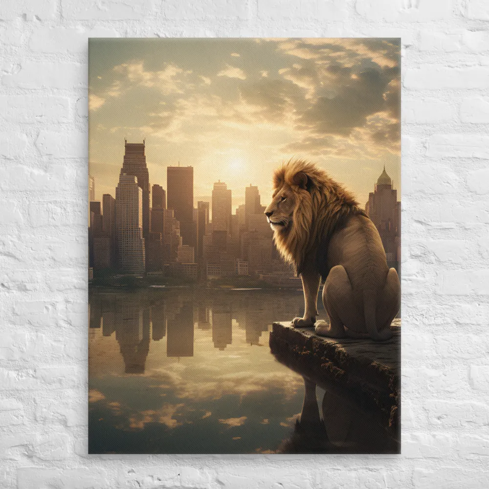 The Lion's Gaze Over the Urban Symphony