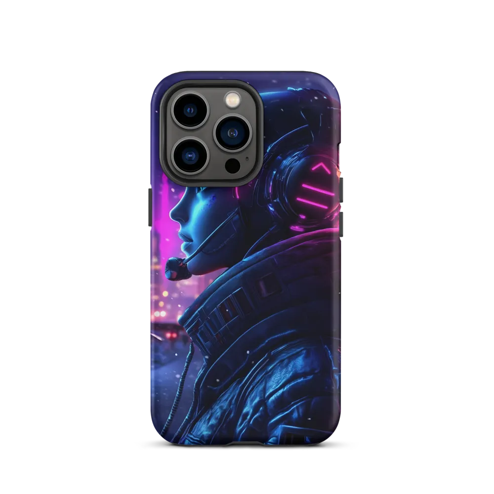 Dystopian Elegance: Cyberpunk Figure in Neon