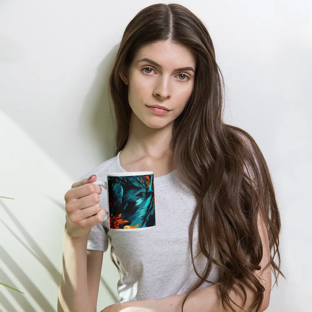 Wild Symphony: Abstract Tigers | Mug with White inside | 11 oz