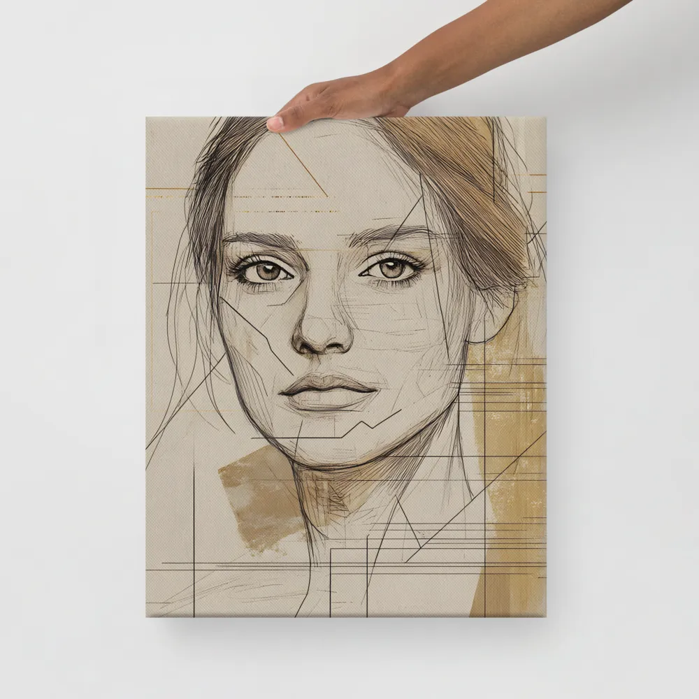 Geometric Elegance: A Modern Portrait | Canvas | 16″×20″