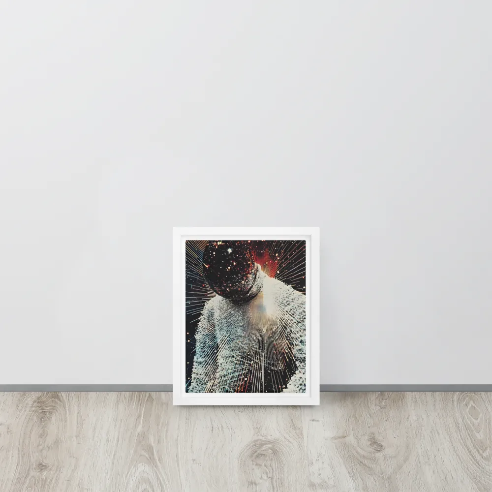 Ethereal Astronaut: A Journey Through the Cosmos | Canvas with White Frame | 8″×10″