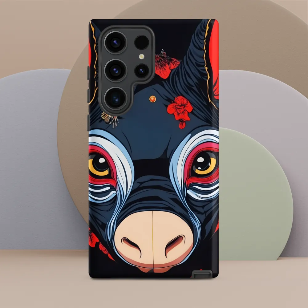 Mystical Bull with Floral Motifs