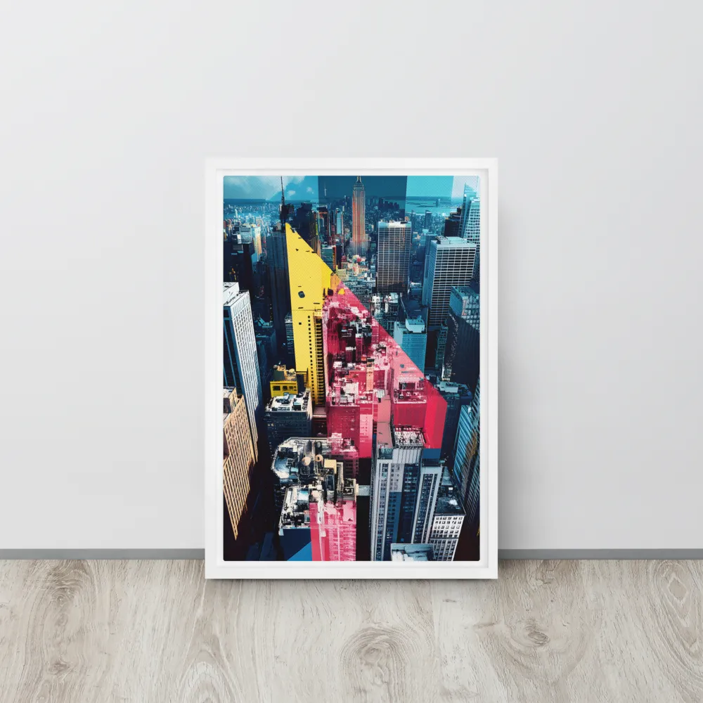 Dynamic Urban Symphony | Canvas with White Frame | 12″×18″